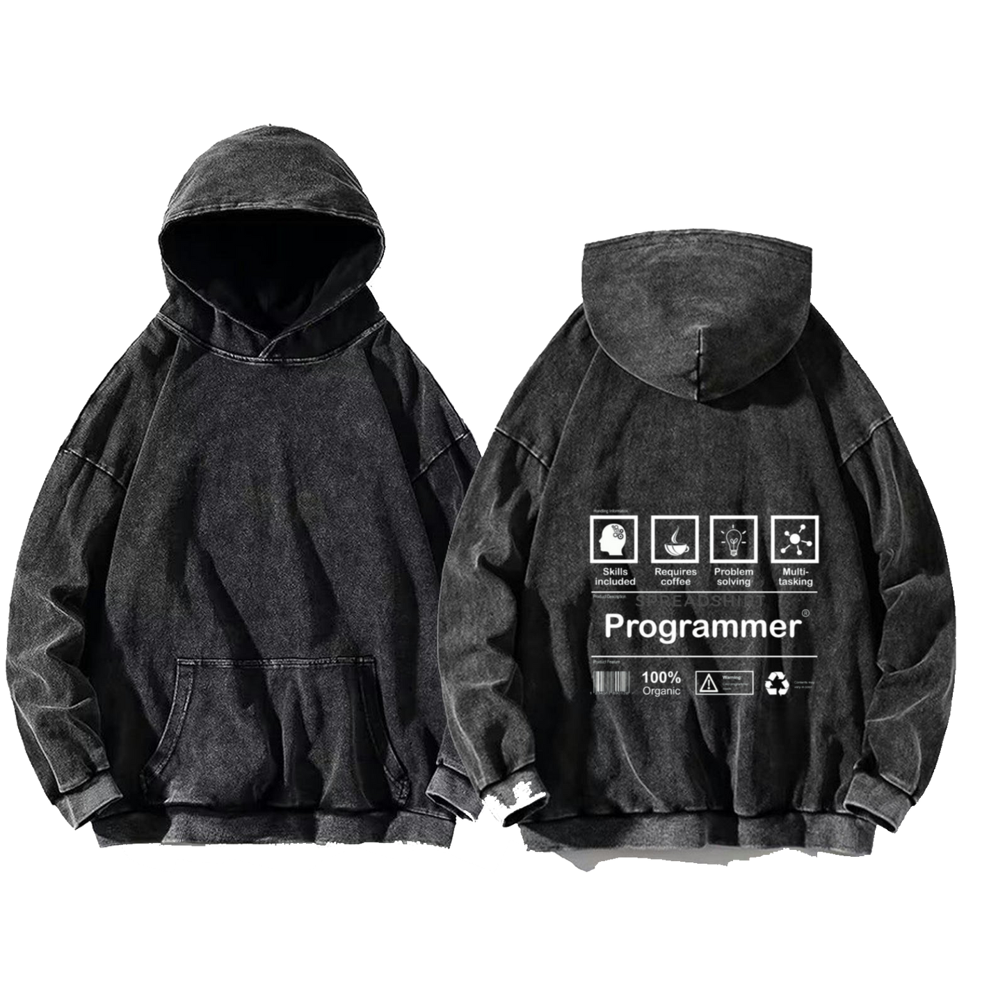CODER oversize hoodie Washed back 101