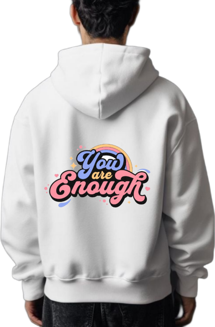 You Enough One Size hoodie White Back 101