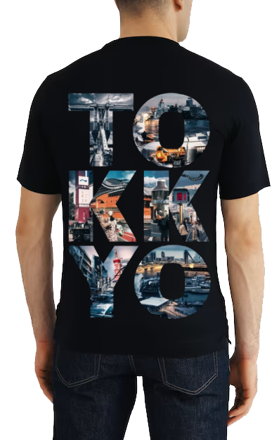 TOKYO Back text One Size t- shirt Black Back 97