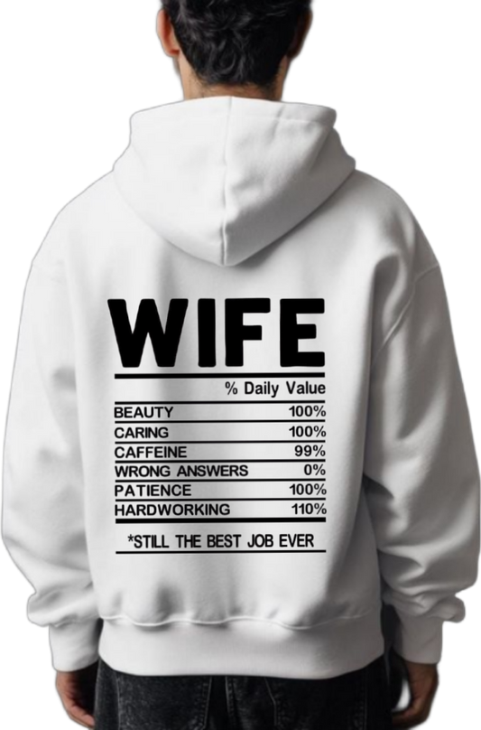 WIFE Back text oversize hoodie White back 102