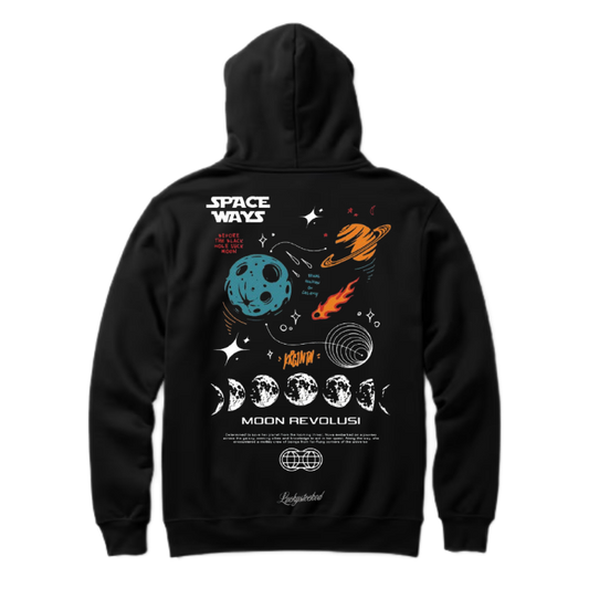 SPACE WAYS Back text oversize hoodie back 102