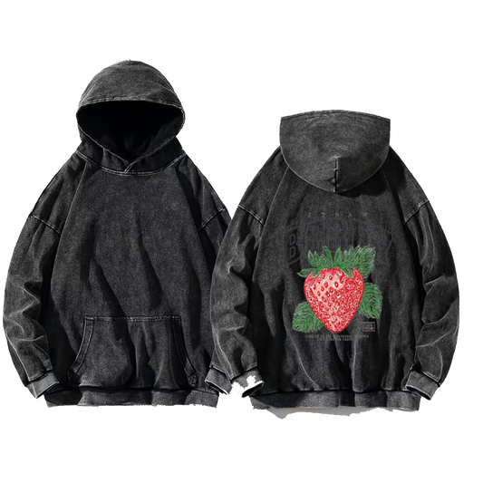 STRAWBERRY One Size hoodie Washed Back 84
