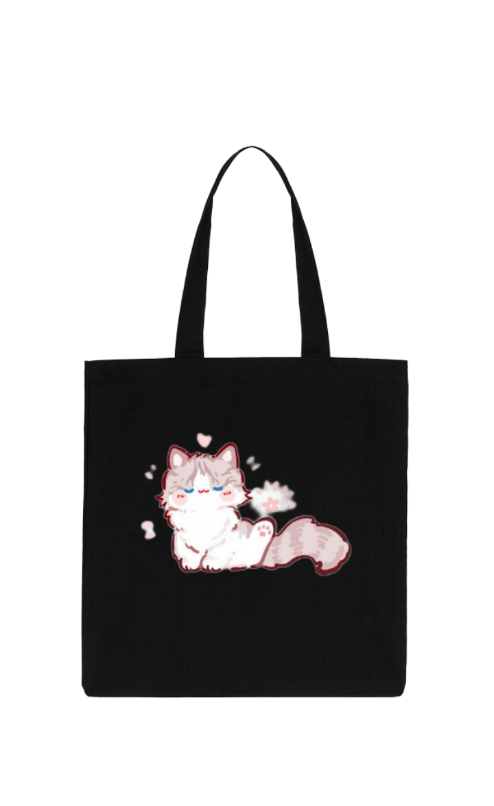 cat tote bag Black 103