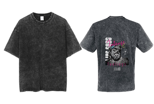 LIVE GODS Back text One Size t- shirt Washed Back 80