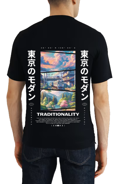TRADITIONALITY Back text One Size t- shirt Black Back 99