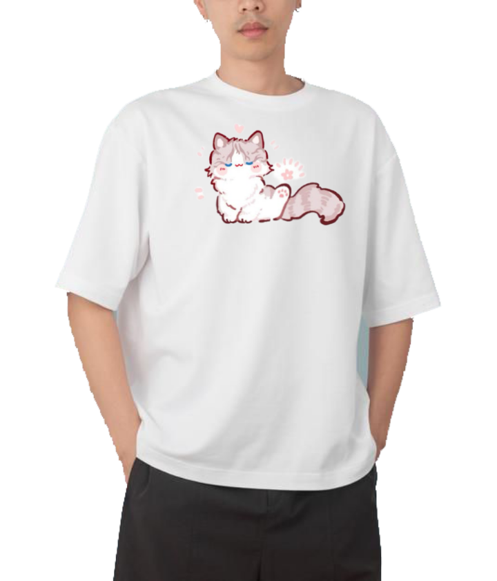 cat One Size t- shirt White 103
