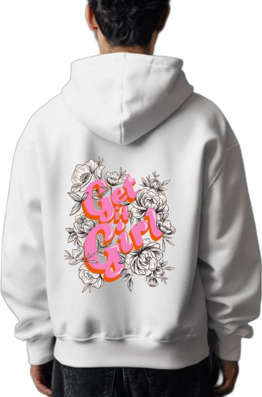 Get it Girl One Size hoodie White Back 103