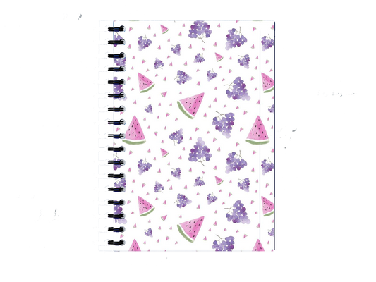 Notebook Watercolor Grapes and Watermelon 104