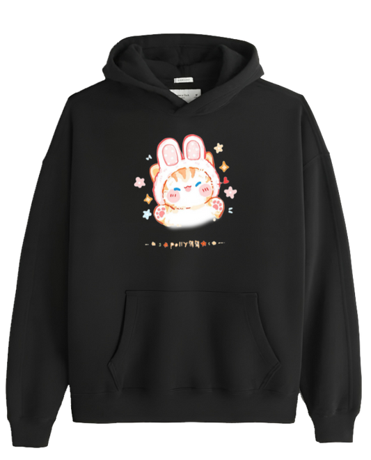 cat Oversize Hoodie Black 104