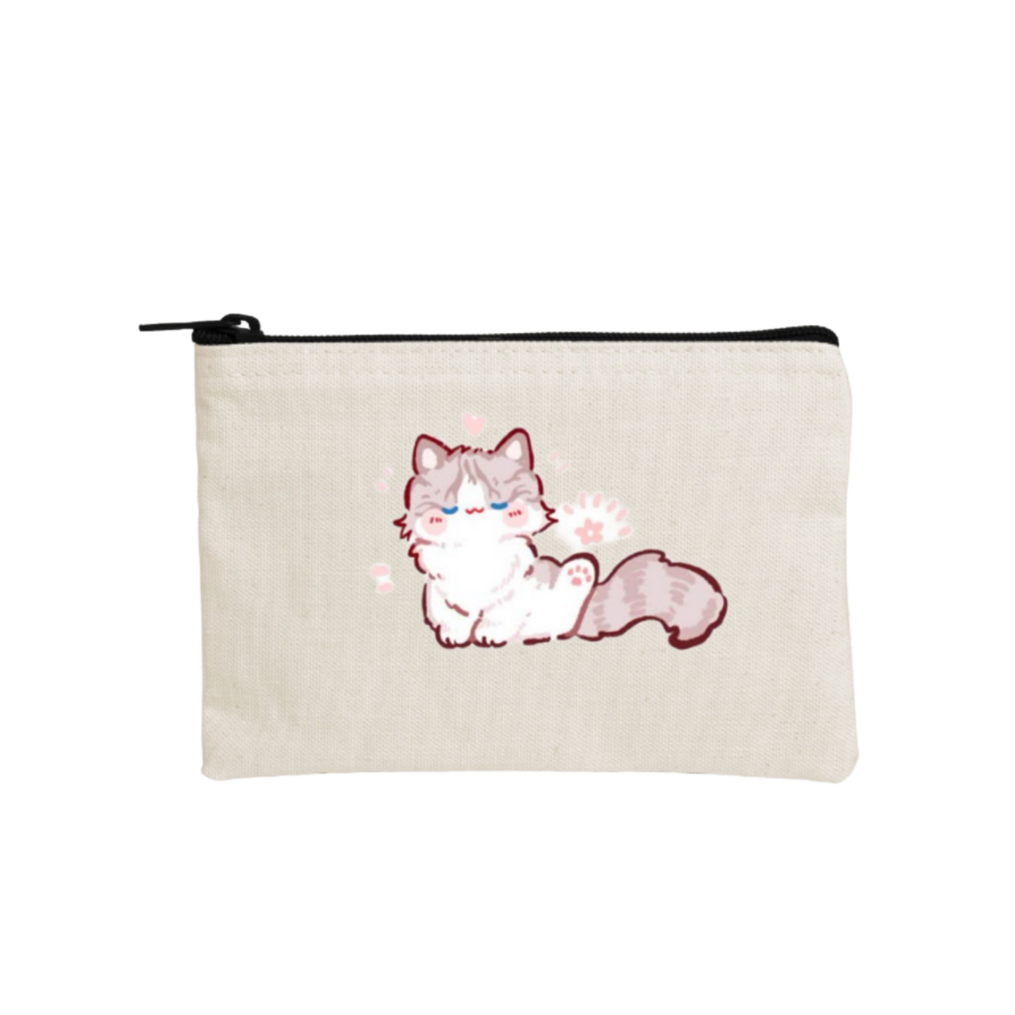 cat wallet pencil case Beige 104