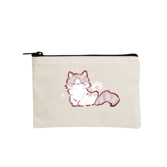 cat wallet pencil case Beige 104