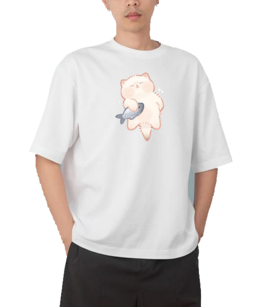 cat One Size t- shirt White 104
