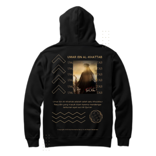 UMAR IBN AL-KHATTAB Back text oversize hoodie back 105