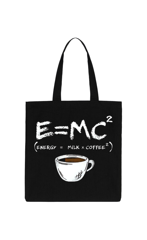 E=MC 2 Back text tote bag Black 102