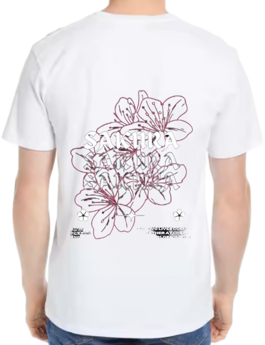 SAKURA t- shirt One Size White back 105