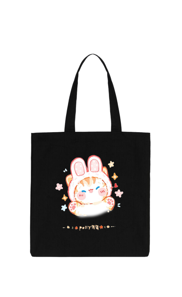cat tote bag Black 104