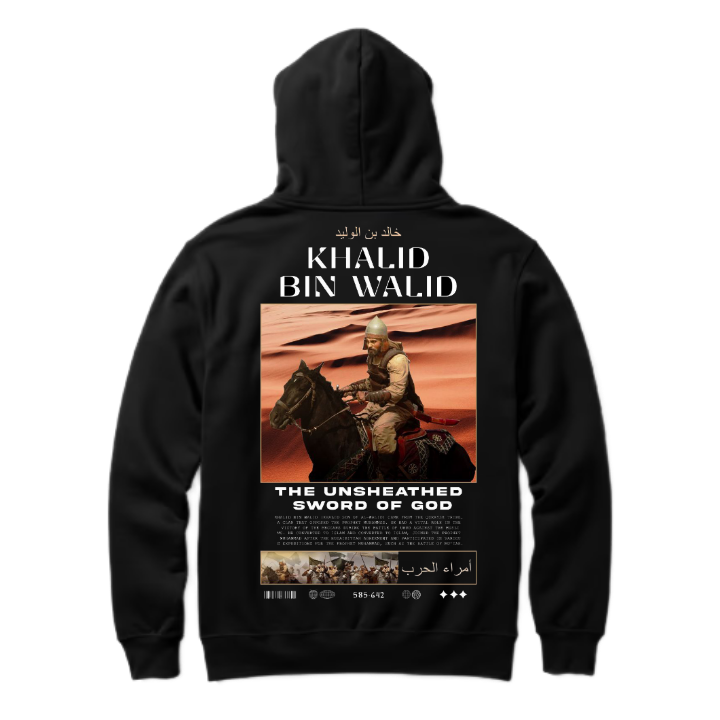 KHALID BIN WALID Back text oversize hoodie back 106
