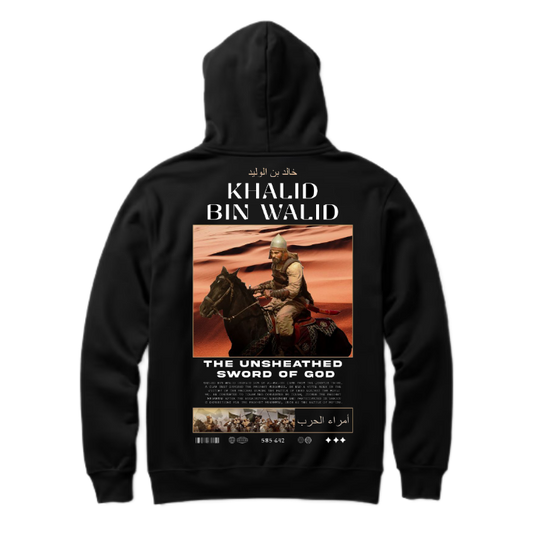 KHALID BIN WALID Back text oversize hoodie back 106
