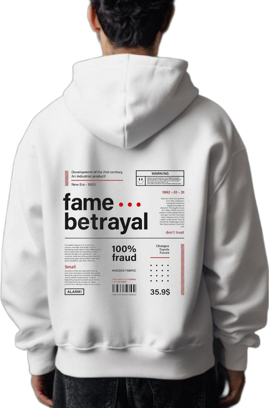fame ... betrayal Back text oversize hoodie White back 106