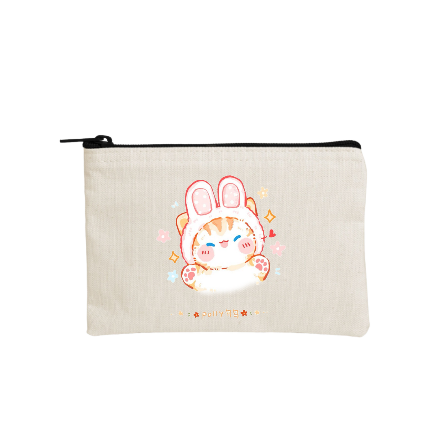 cat wallet pencil case Beige 106
