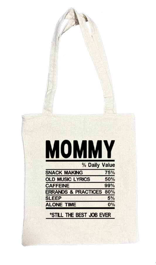 MOMMY Back text tote bag beige 128