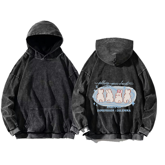 folloro your heart One Size hoodie Washed Back 88