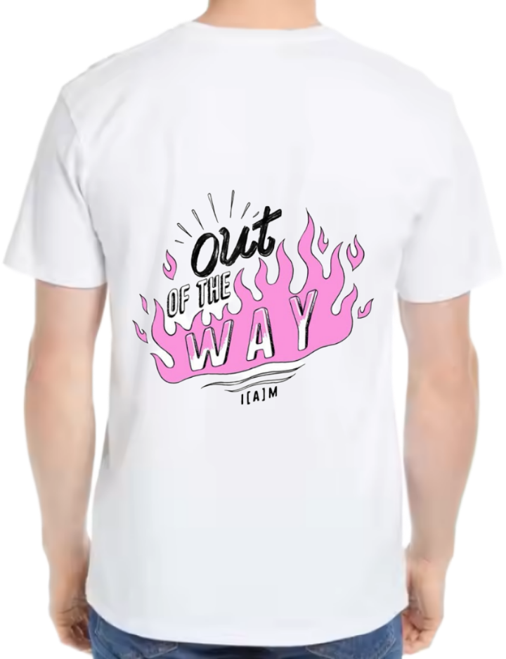 Out OF THE WAY t- shirt One Size White back 107