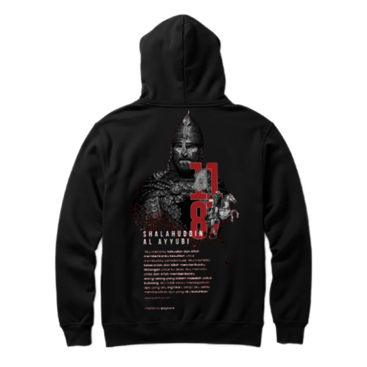 SHALAHUDDIN AL AYYUBI Back text oversize hoodie back 107