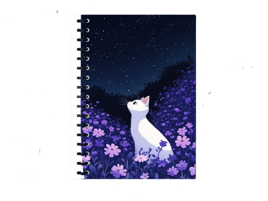 Notebook Cat and Flower Field 108