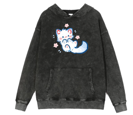 cat Oversize Hoodie Washed 108