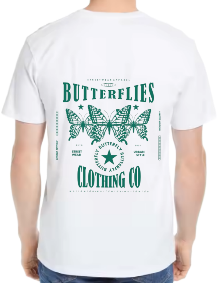 BUTTERFLIES t- shirt One Size White back 108