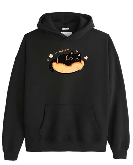 cat Oversize Hoodie Black 108