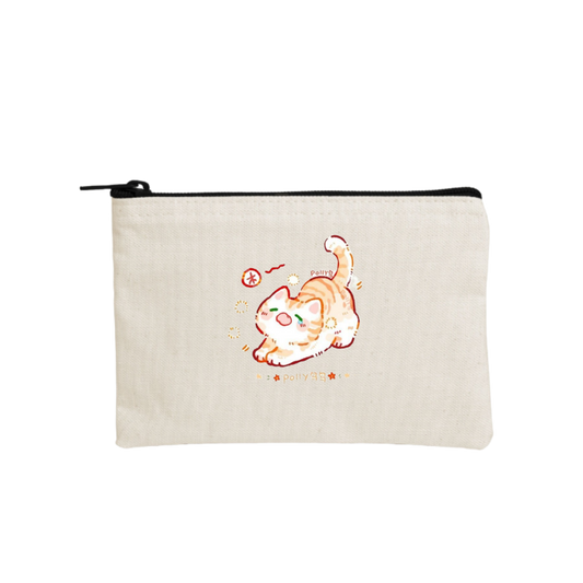 cat wallet pencil case Beige 108