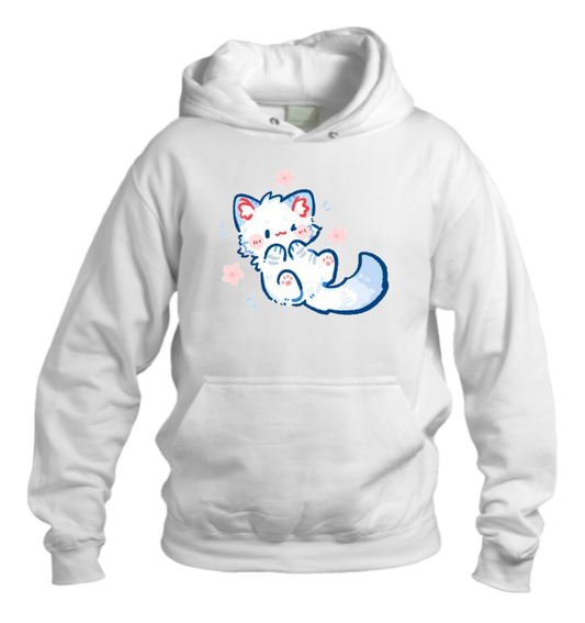 cat Oversize Hoodie White 108