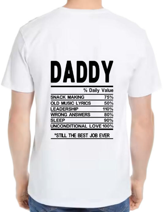 Nutrition Facts Back text One Size t- shirt White Back 103