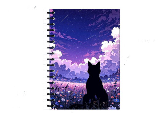 Notebook Black Cat Silhouette Landscape 109
