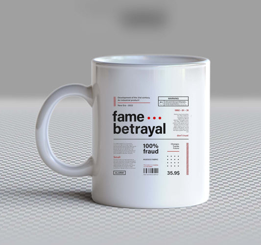 fame... betrayal Back text Mug 109
