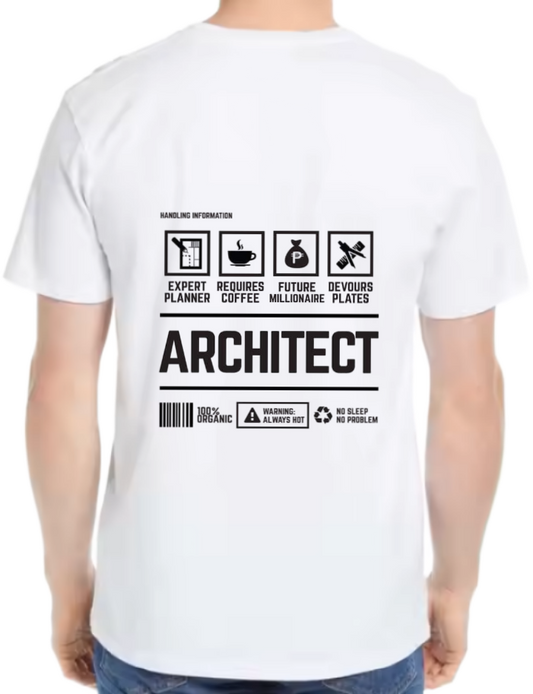 Architect Back text One Size t- shirt White Back 104