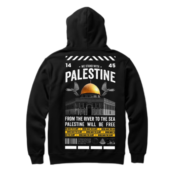 WE STAND WITH Back text oversize hoodie back 109