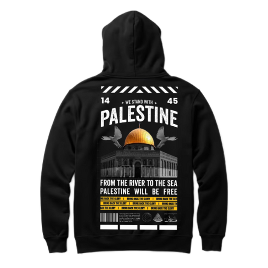 WE STAND WITH Back text oversize hoodie back 109