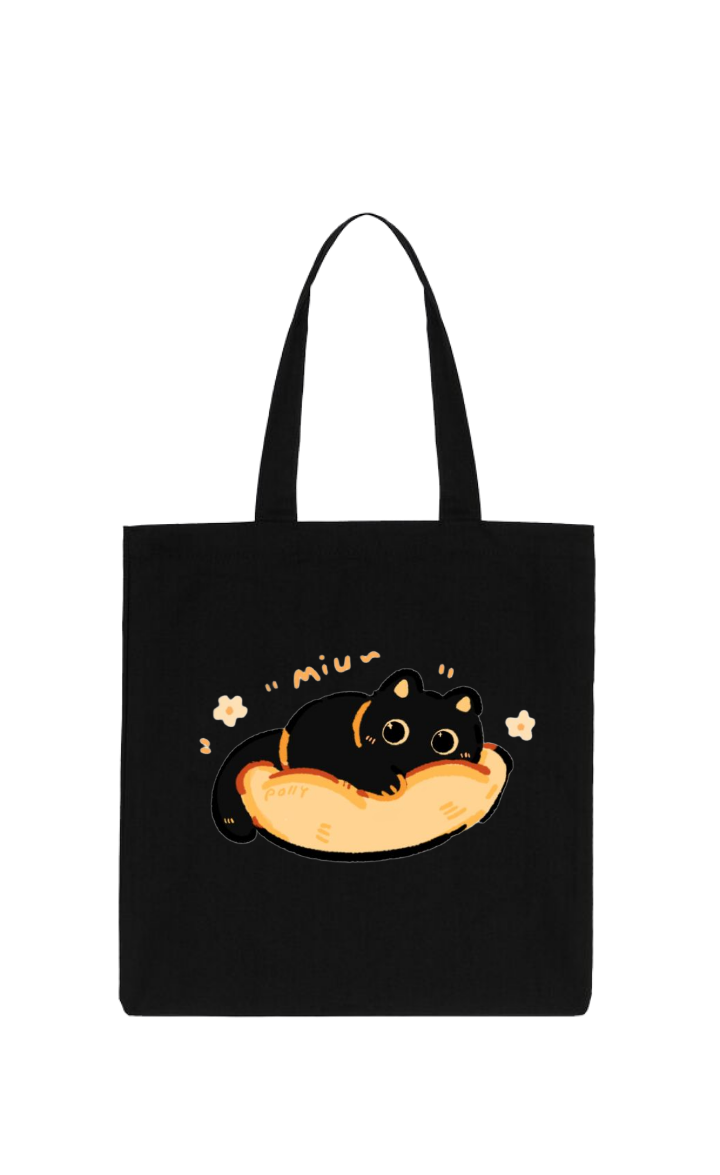 cat tote bag Black 109