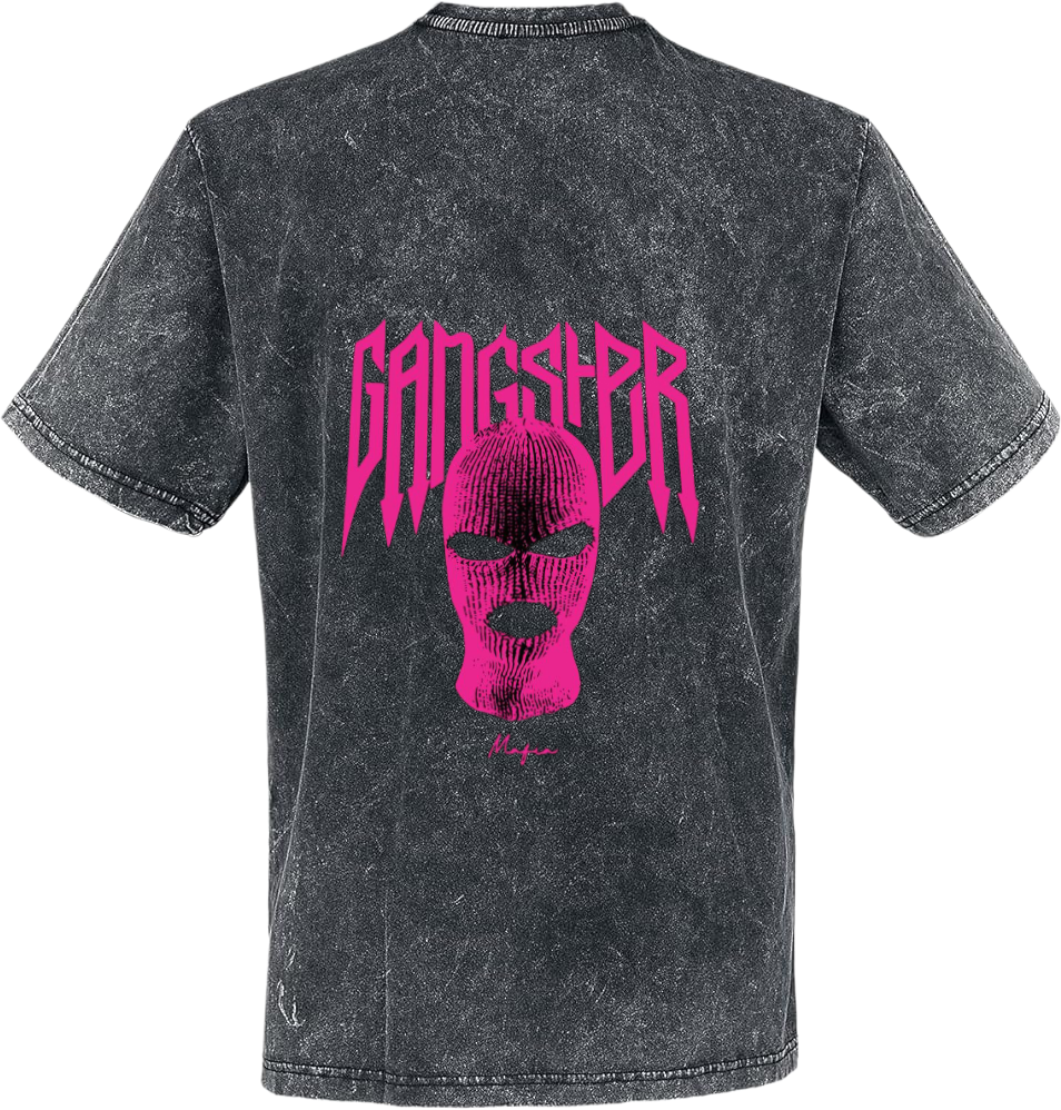 Gangster t- shirt One Size Washed Back 10