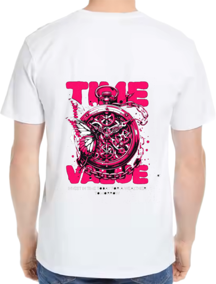 TOLE VE INVEST IN TR TIME TODAY FOR A WEALTHIE t- shirt Over Size White Back 93