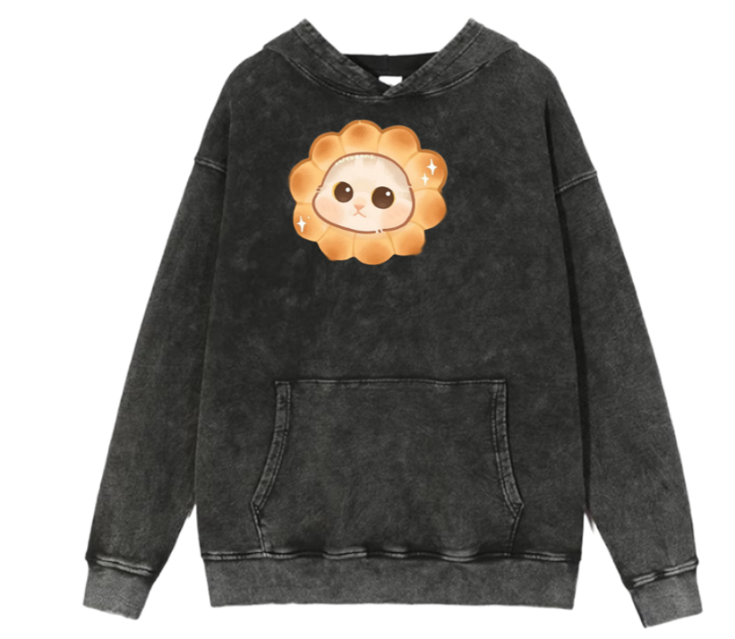 cat Oversize Hoodie Washed 10