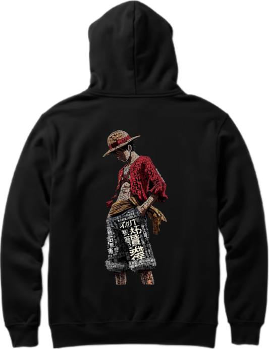 Monkey D. Luffy Over Size hoodie Black Back 91