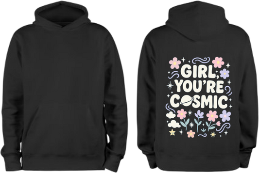 GIRL + *YOU'RE COSMIC One Size hoodie Black Back 10