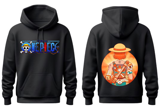 one piece One Size hoodie Black Back 10