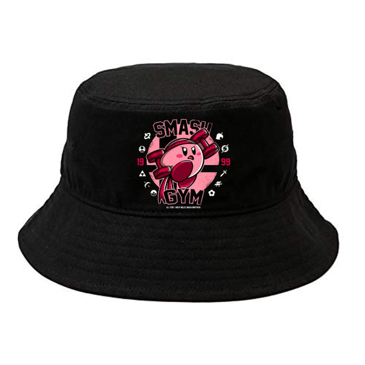 Cute Anime Kirby Bucket Hat, Kawaii Pink Character Black Sun Fisherman Cap, Y2K Streetwear Summer Beach Hat for Women and Men 10