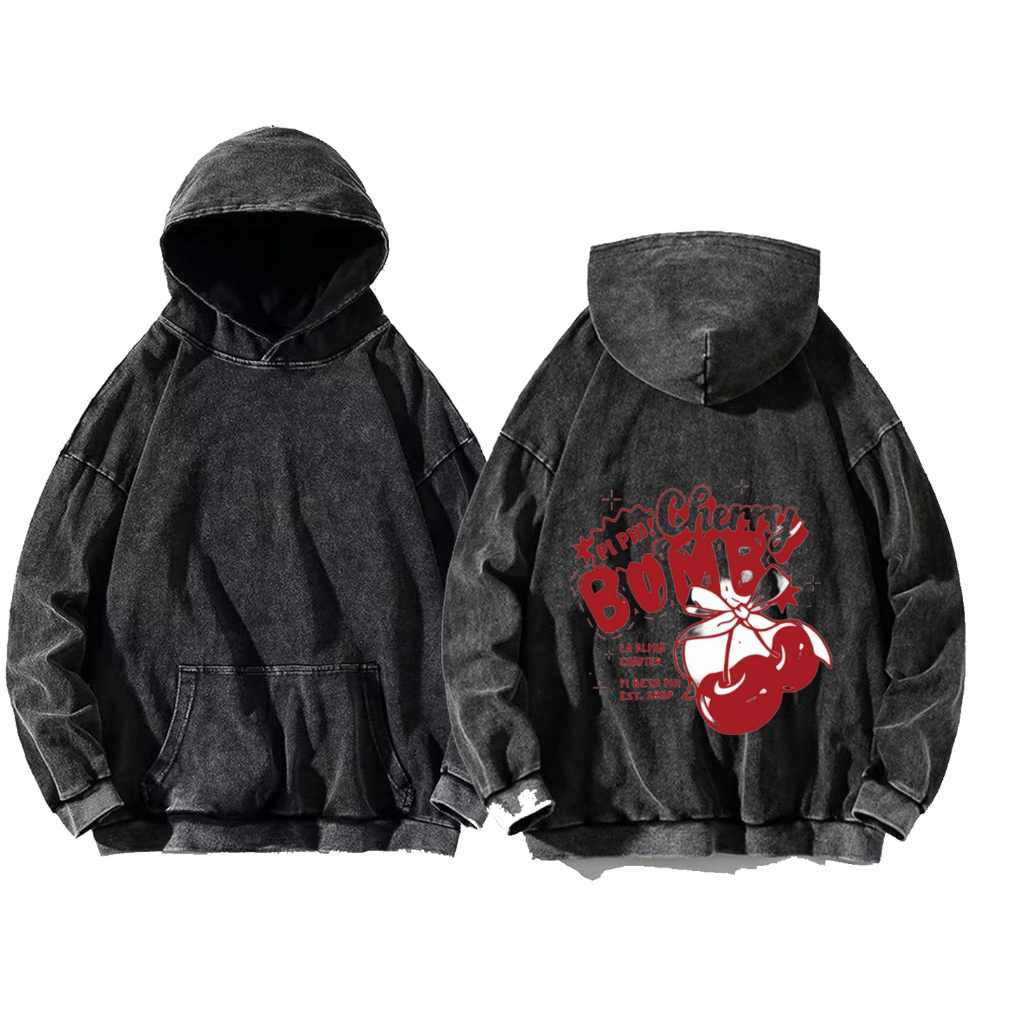 Cherry Bomb One Size hoodie Washed Back 10