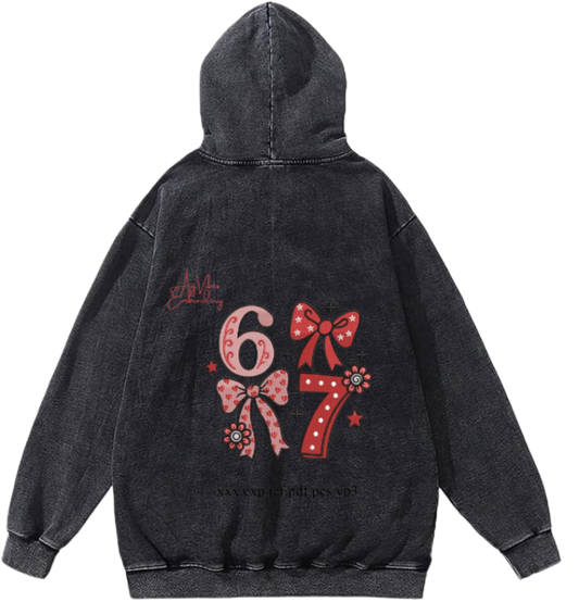 67 designs Oversize Hoodie Washed Back 10